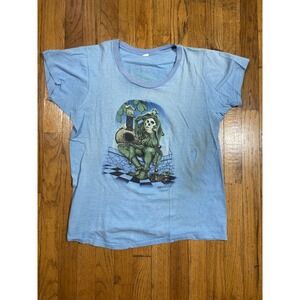 Vintage 70s Grateful Dead Jester Tee Shirt S/M Stanley Mouse Blue